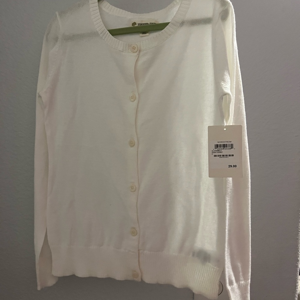 Kid’s white cardigan new with tags